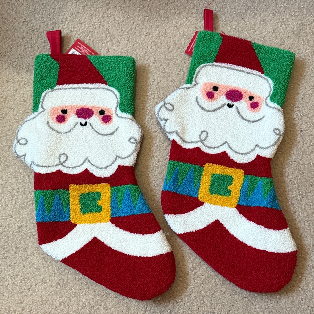 Ashland Red and Green Santa Stockings
